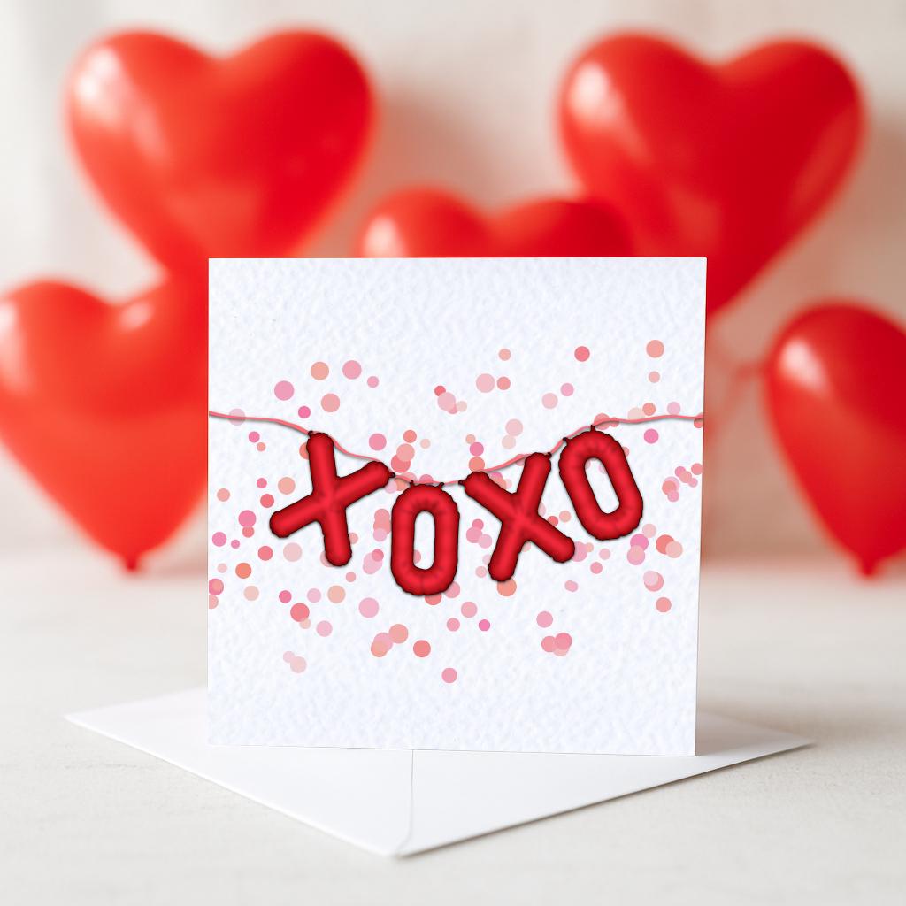 XOXO Card | Love Card, Cute Romantic Card, Valentines Card, Anniversary Card, Thinking of You Card