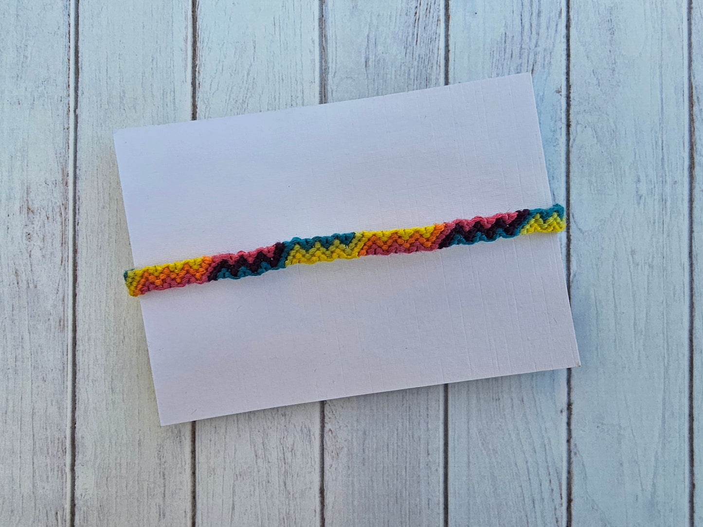 Neon ZigZag Friendship Bracelet – Handmade Cotton String Woven Bracelet