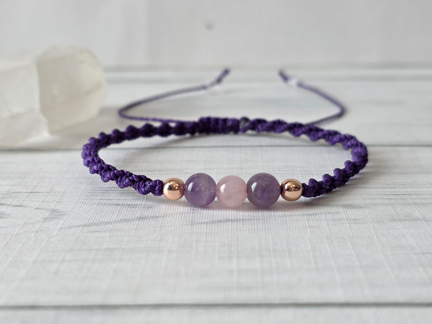 Amethyst and Rose Quartz Bracelet