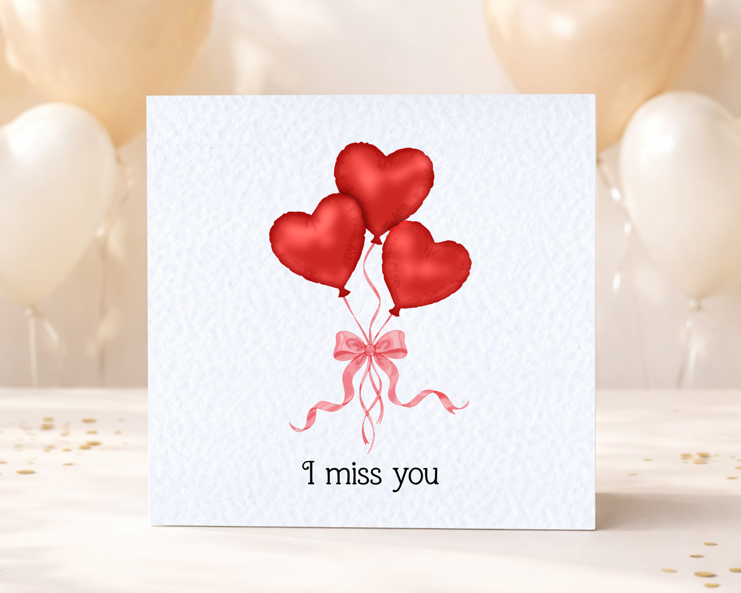 PERSONALISED Greeting Card | Heart Balloon Card | Thinking of You, Happy Anniversary, I Love You, Miss You
