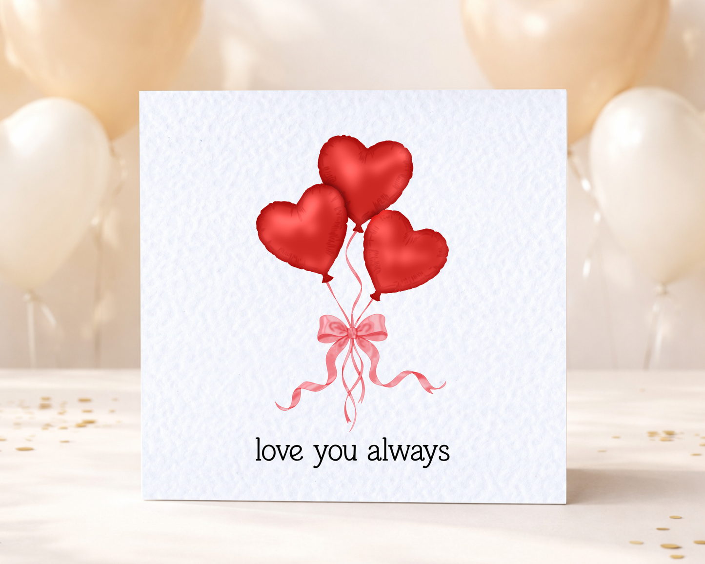 PERSONALISED Greeting Card | Heart Balloon Card | Thinking of You, Happy Anniversary, I Love You, Miss You