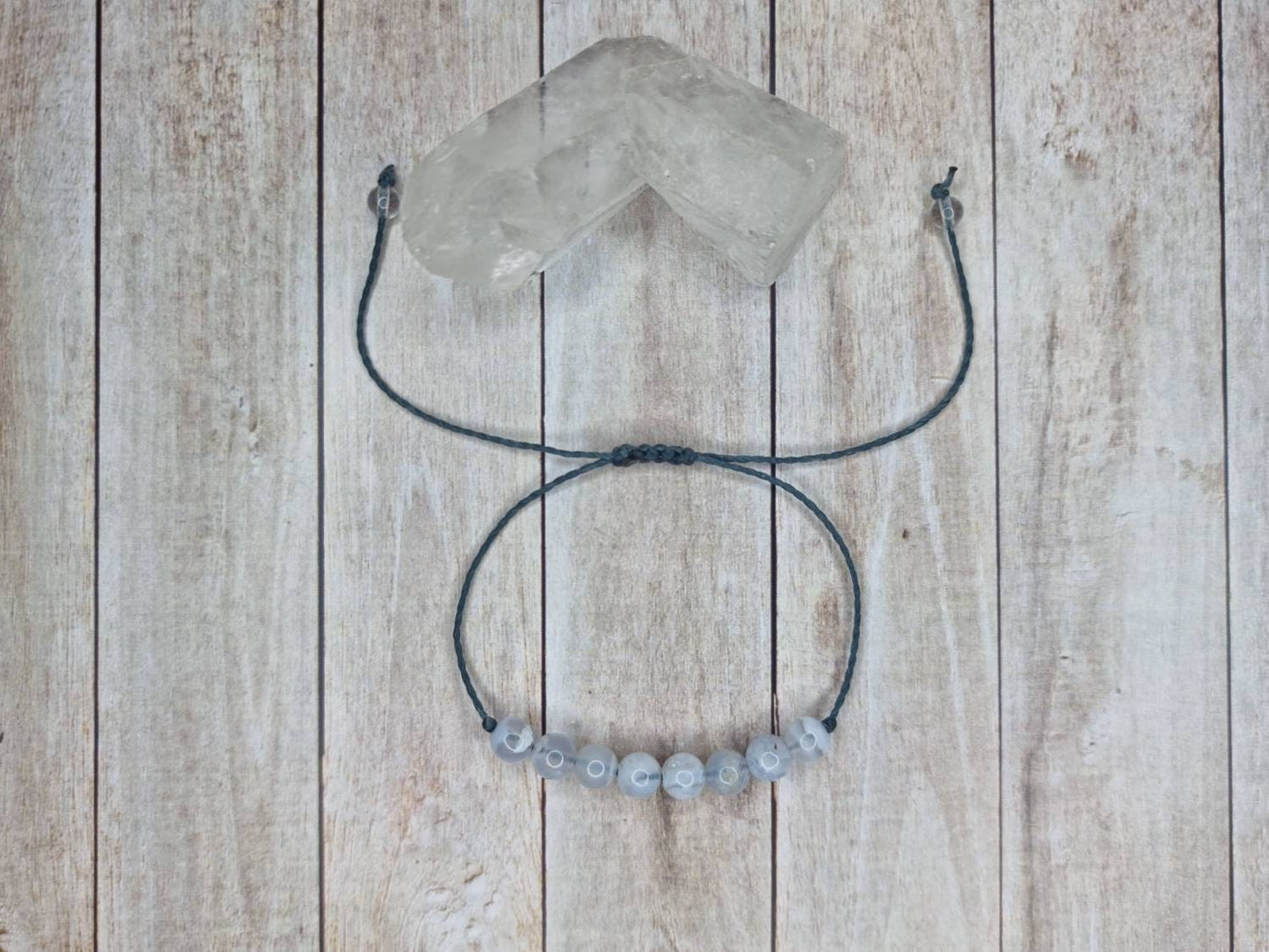 Blue Lace Agate Beaded Bracelet