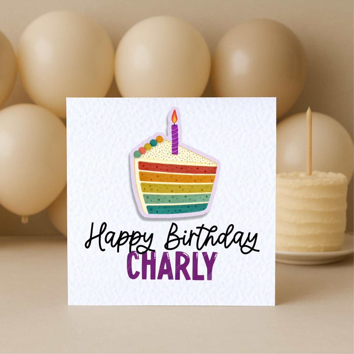 Personalised Birthday Cake Card