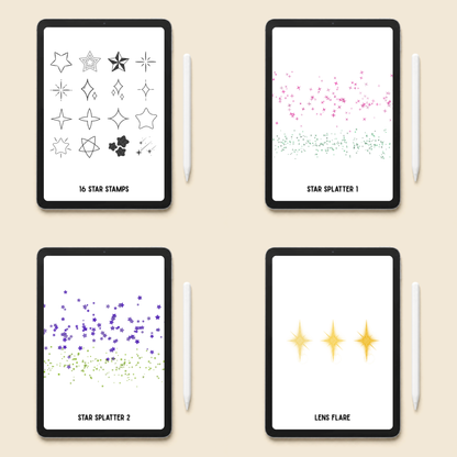 Procreate Star Stamp Brushes | Sparkle & Star Trail Brushes