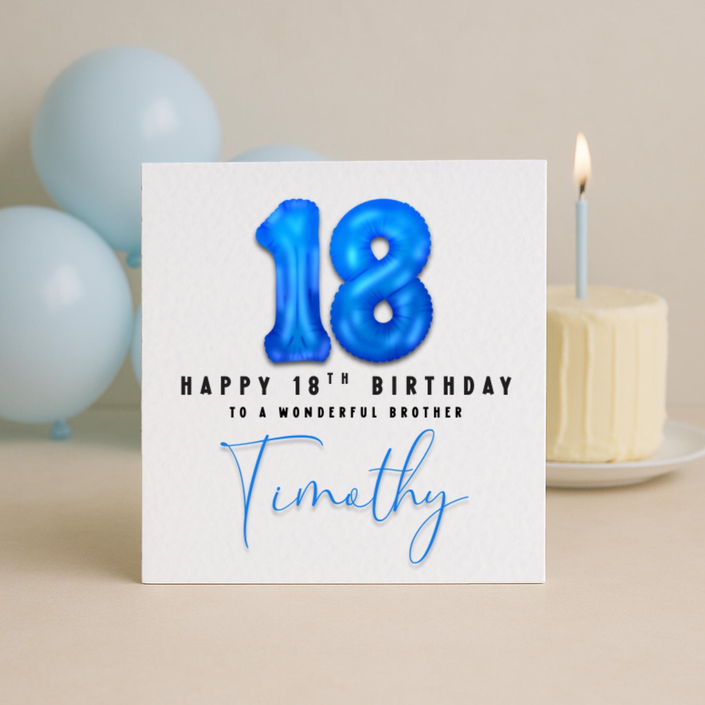 Milestone Blue Foil Birthday Balloon Card | 16 18 21 30 40 50 60 Birthday Card