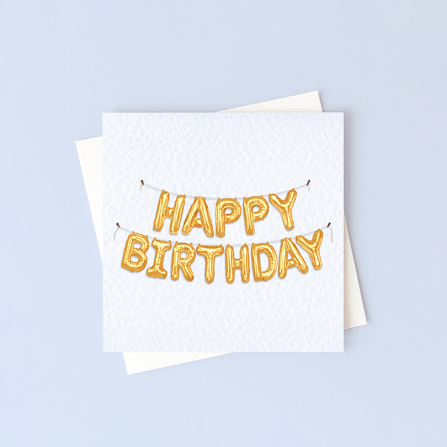 Gold Happy Birthday Balloon Card