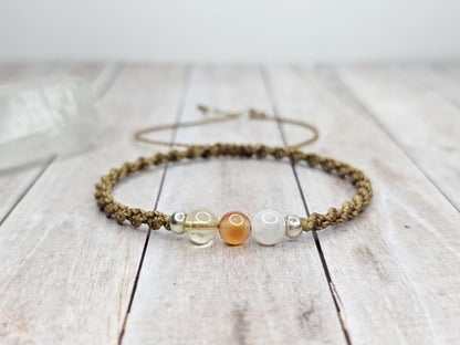 Vitality & Harmony Crystal Bracelet | Moonstone, Citrine, Carnelian