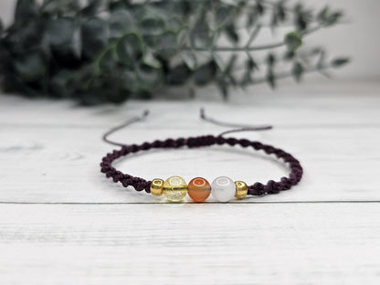 Vitality & Harmony Crystal Bracelet | Moonstone, Citrine, Carnelian