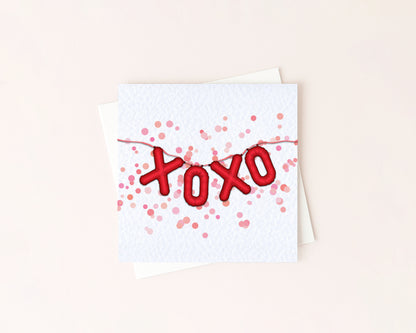 XOXO Card | Love Card, Cute Romantic Card, Valentines Card, Anniversary Card, Thinking of You Card