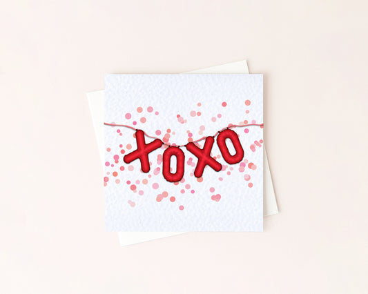 XOXO Card | Love Card, Cute Romantic Card, Valentines Card, Anniversary Card, Thinking of You Card