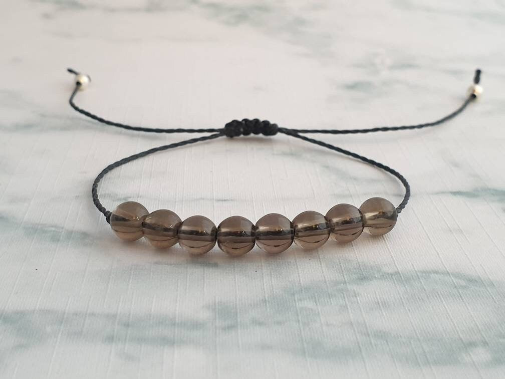 Smoky Quartz Beaded Bracelet