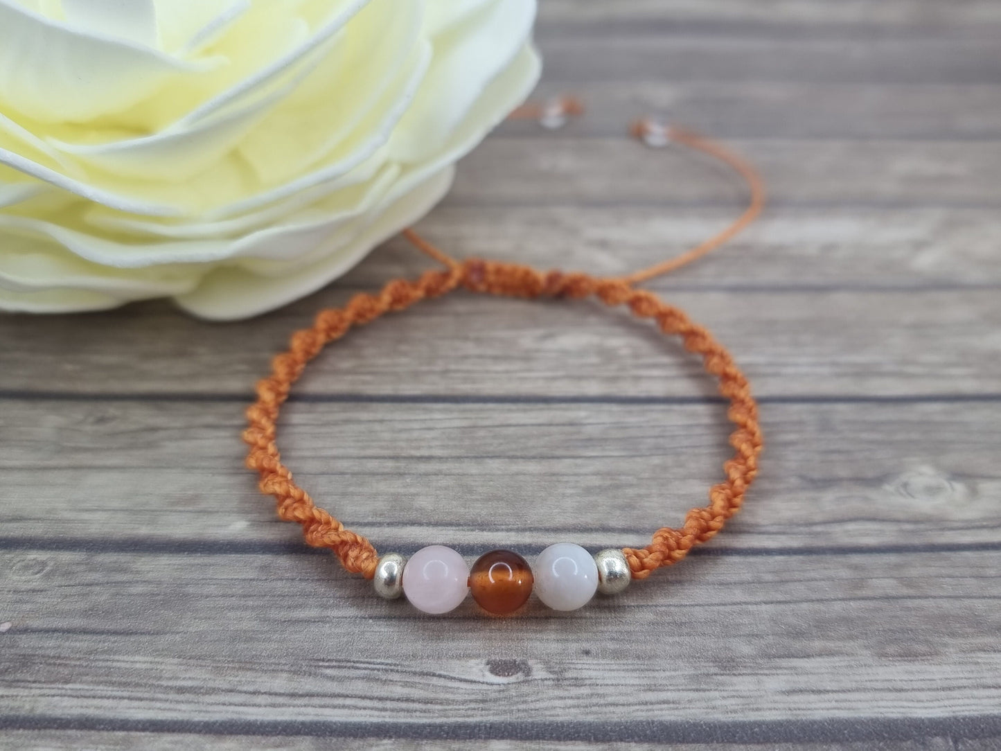 Divine Feminine Crystal Bracelet | Rose Quartz, Carnelian, Moonstone