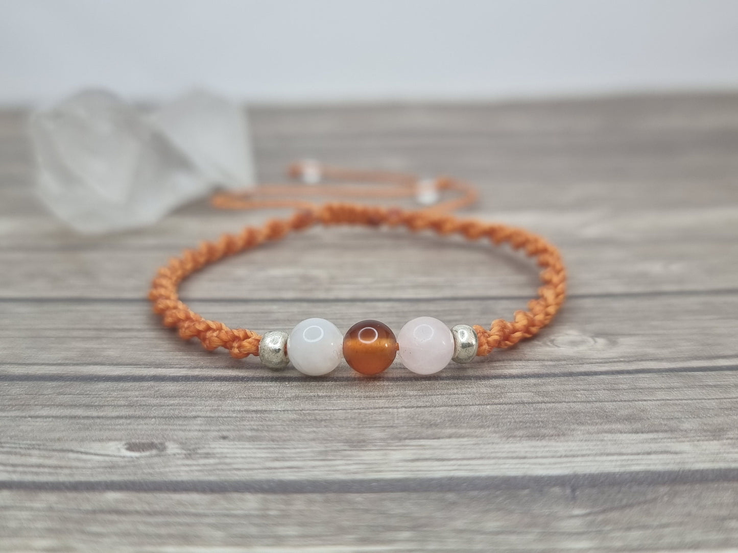 Divine Feminine Crystal Bracelet | Rose Quartz, Carnelian, Moonstone