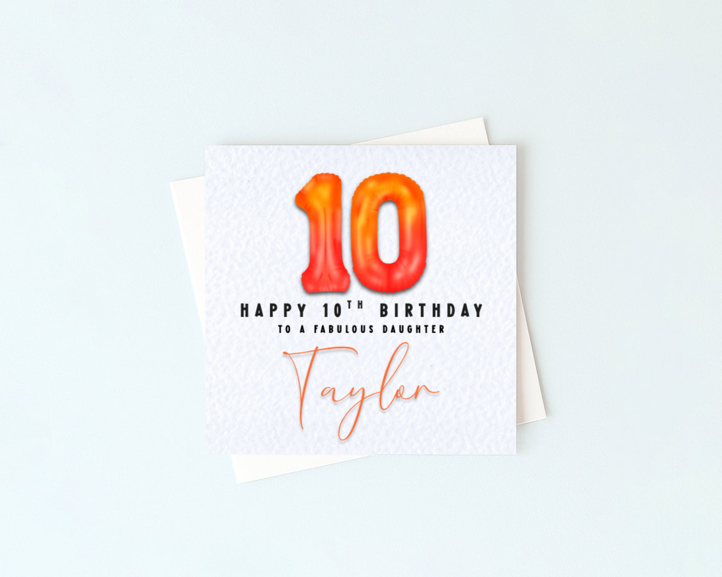 Personalised Foil Balloon Number Birthday Card - Custom Age & Colour