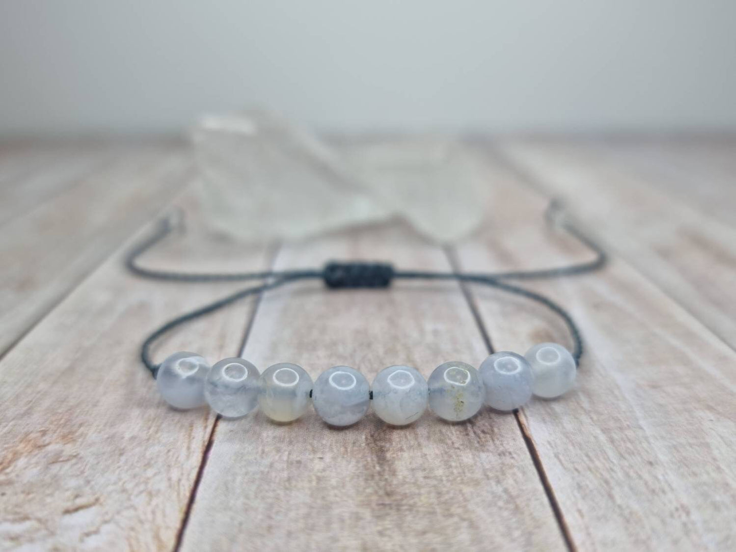 Blue Lace Agate Beaded Bracelet