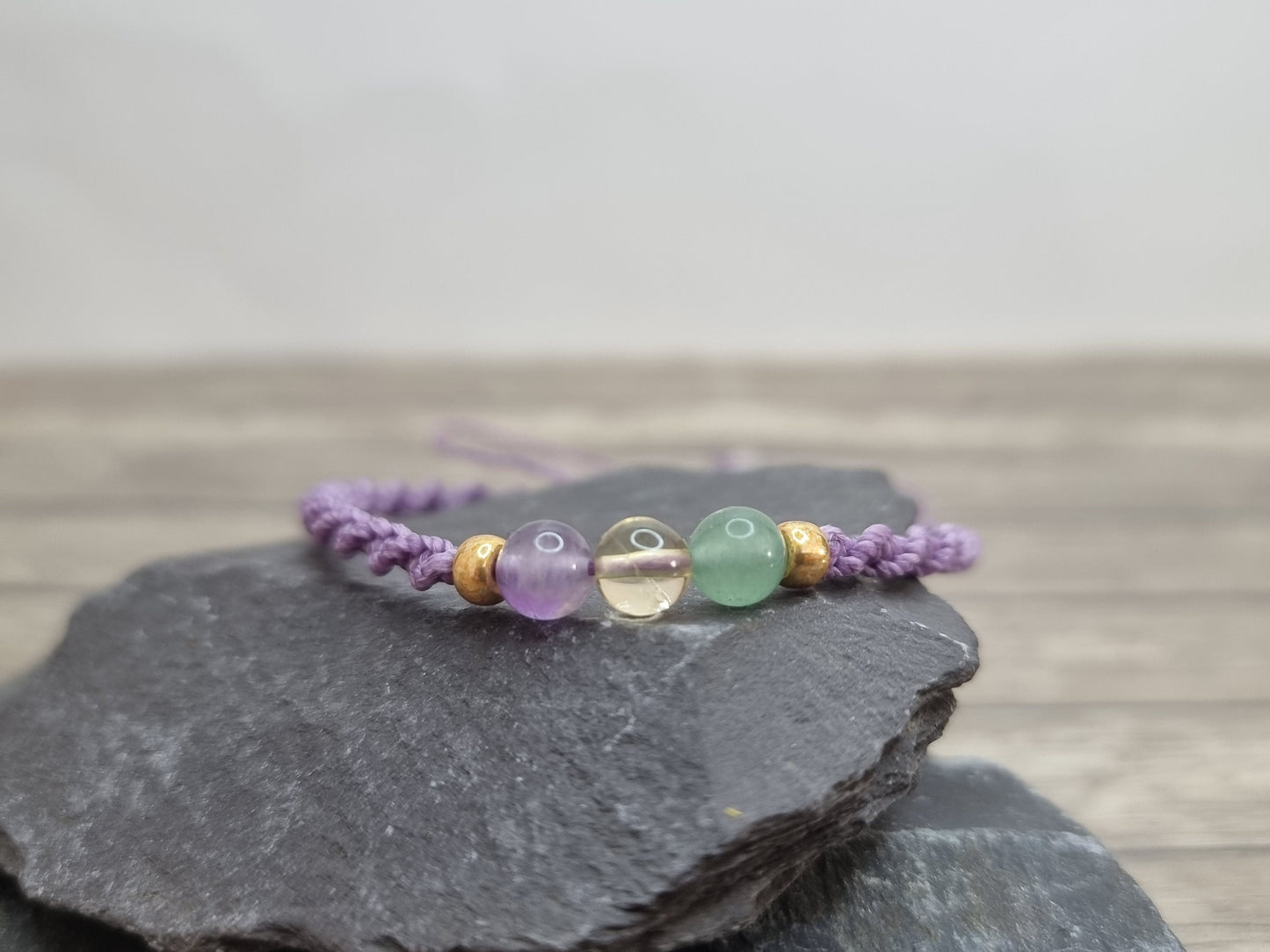 Renewal & Strength Crystal Bracelet | Amethyst, Citrine, Aventurine