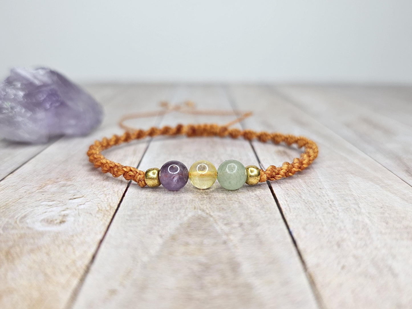 Renewal & Strength Crystal Bracelet | Amethyst, Citrine, Aventurine