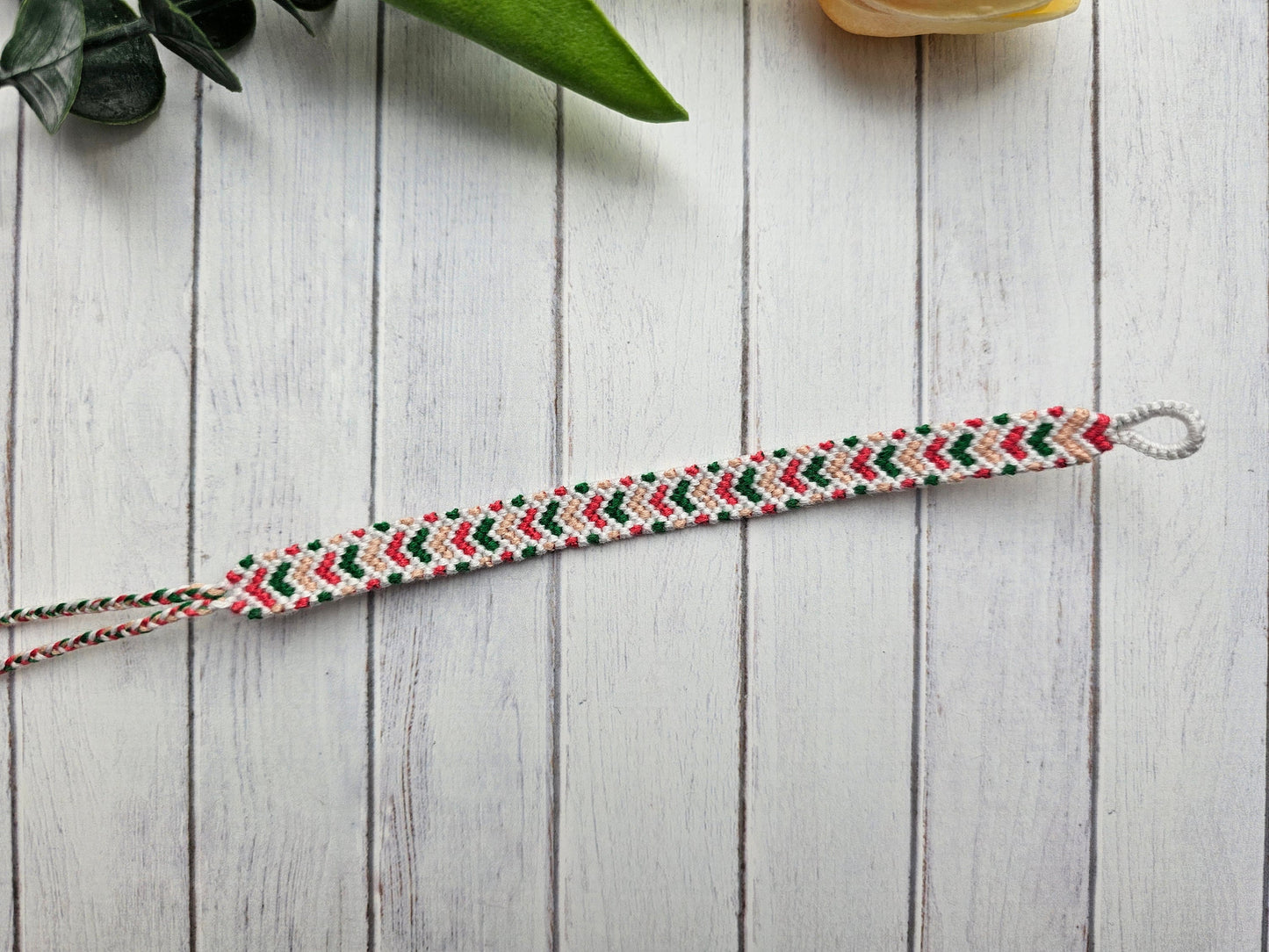 Chevron Friendship Bracelet – Handmade Cotton String Woven Bracelet