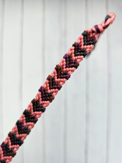 Ombre Chevron Friendship Bracelet – Handmade Cotton String Woven Bracelet
