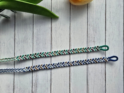 Ombre Chevron Friendship Bracelet – Handmade Cotton String Woven Bracelet