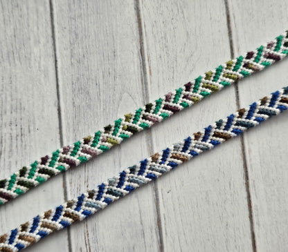 Ombre Chevron Friendship Bracelet – Handmade Cotton String Woven Bracelet