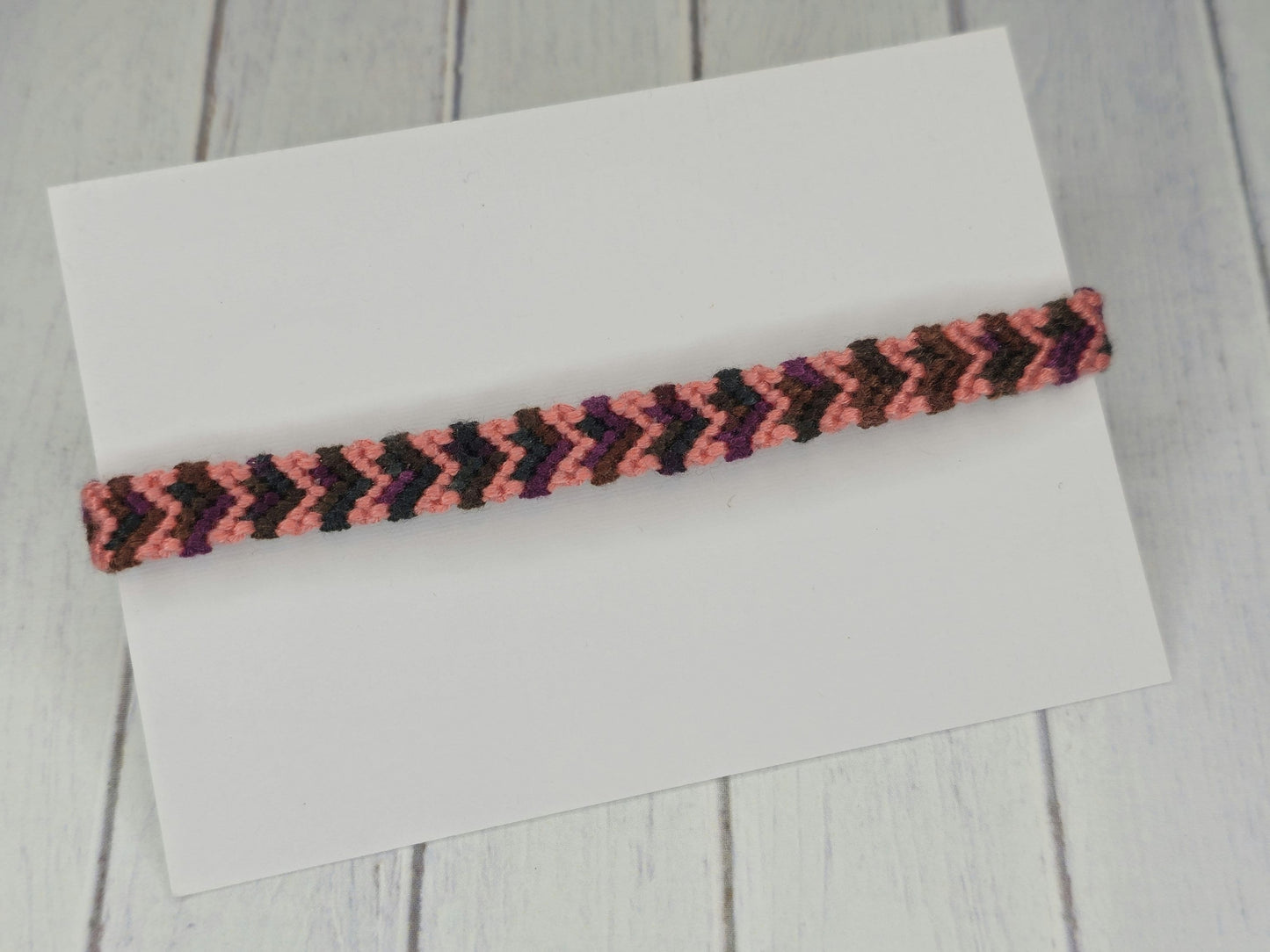 Ombre Chevron Friendship Bracelet – Handmade Cotton String Woven Bracelet