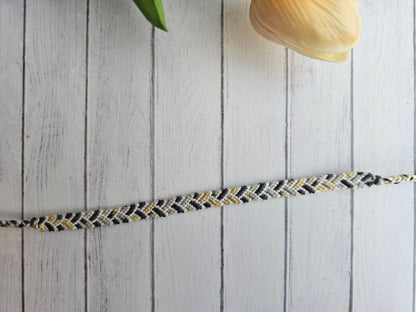 Ombre Chevron Friendship Bracelet – Handmade Cotton String Woven Bracelet
