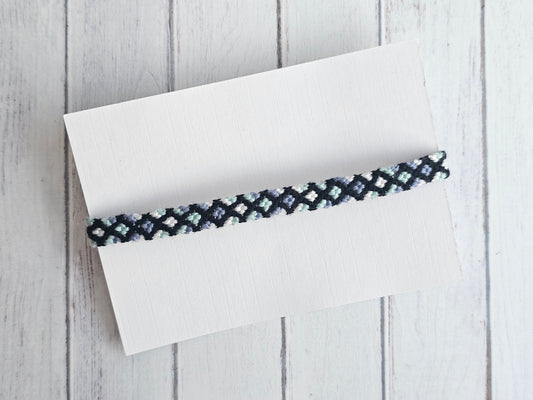 Diamond Chain Friendship Bracelet – Handmade Cotton String Woven Bracelet