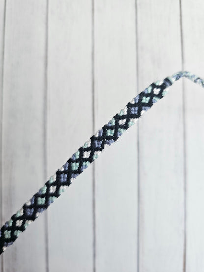 Diamond Chain Friendship Bracelet – Handmade Cotton String Woven Bracelet