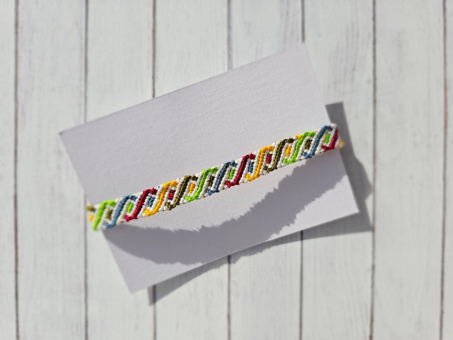 Rainbow Helix Friendship Bracelet – Handmade Cotton String Woven Bracelet