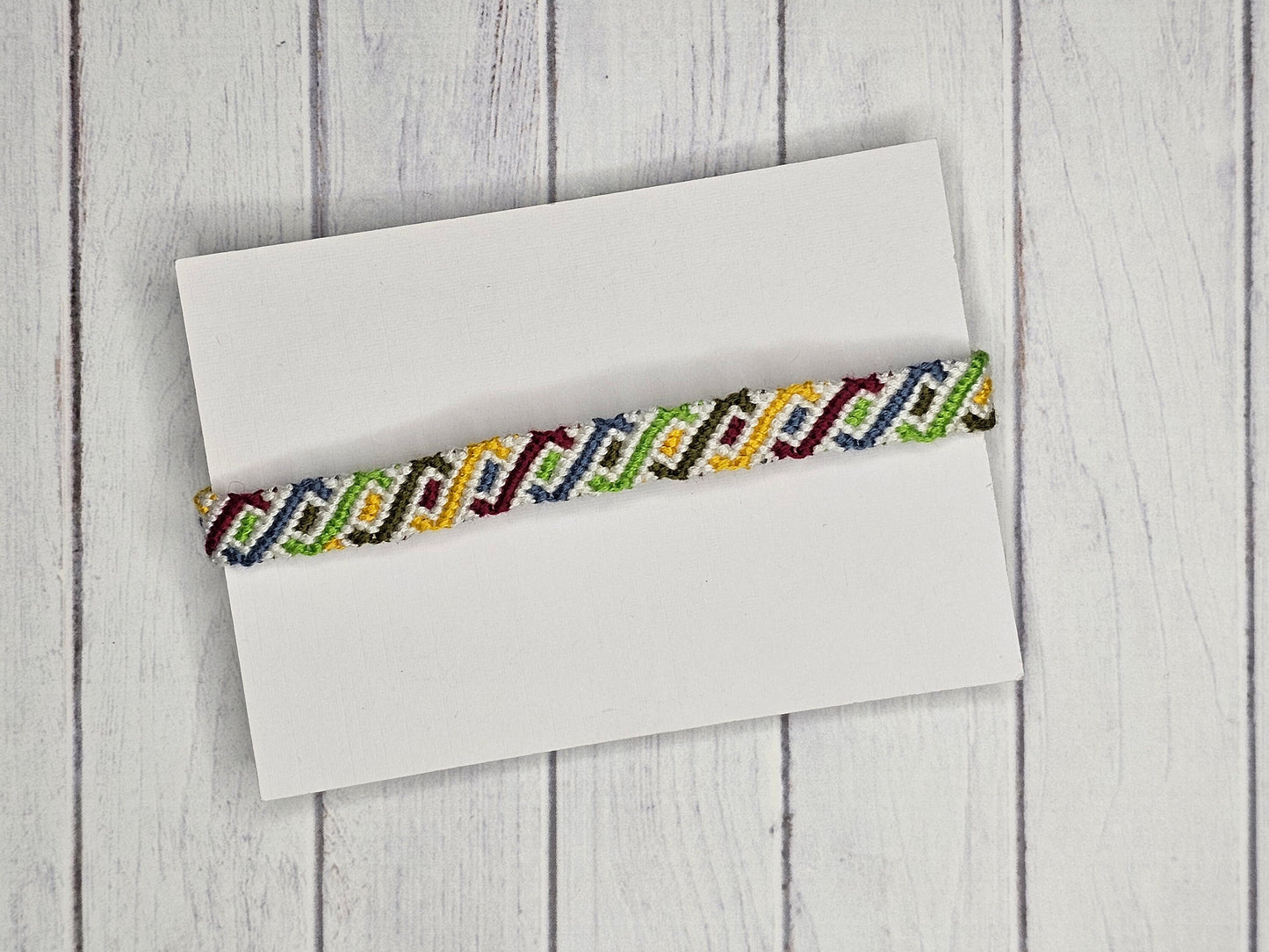 Rainbow Helix Friendship Bracelet – Handmade Cotton String Woven Bracelet