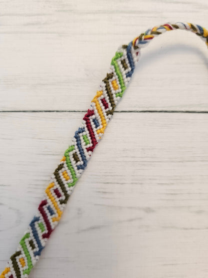 Rainbow Helix Friendship Bracelet – Handmade Cotton String Woven Bracelet