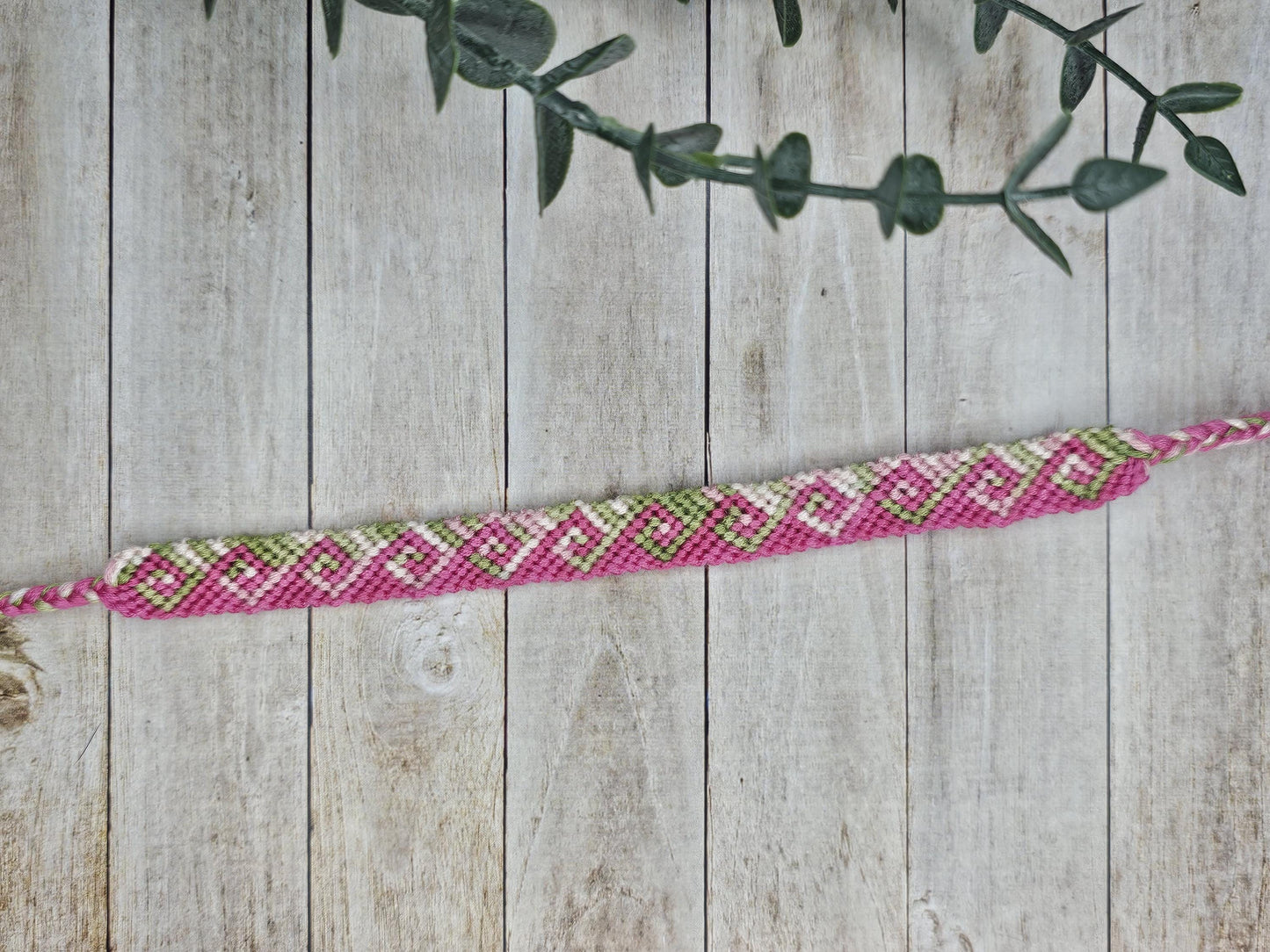 Greek Wave Friendship Bracelet – Handmade Cotton String Woven Bracelet
