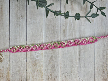 Greek Wave Friendship Bracelet – Handmade Cotton String Woven Bracelet