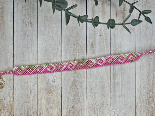 Greek Wave Friendship Bracelet – Handmade Cotton String Woven Bracelet