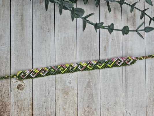 Greek Wave Friendship Bracelet – Handmade Cotton String Woven Bracelet