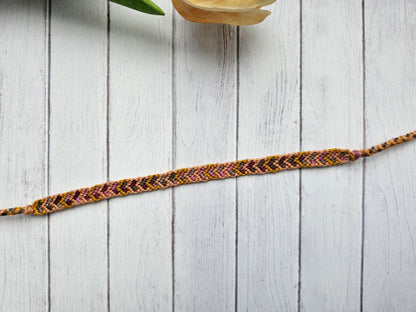 Ombre Heart Friendship Bracelet – Handmade Cotton String Woven Bracelet
