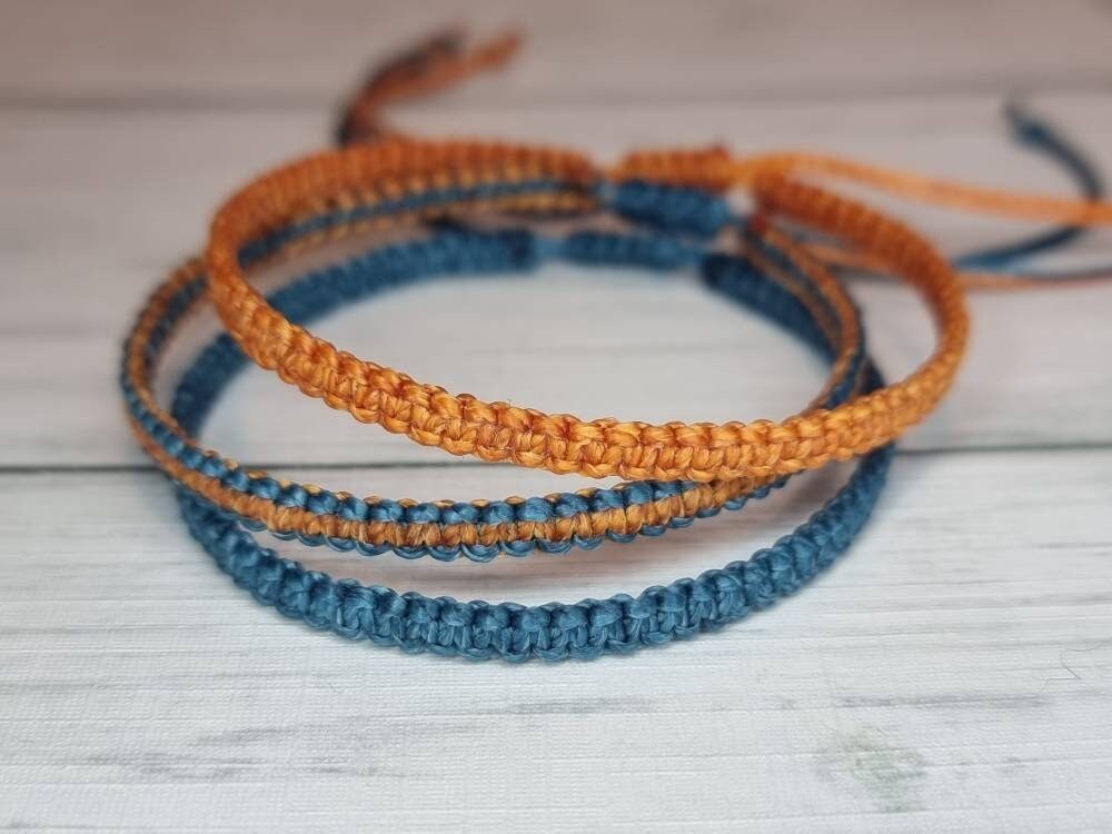 Hand Knotted Macrame Bracelet – Custom Cord Colour Adjustable Bracelet