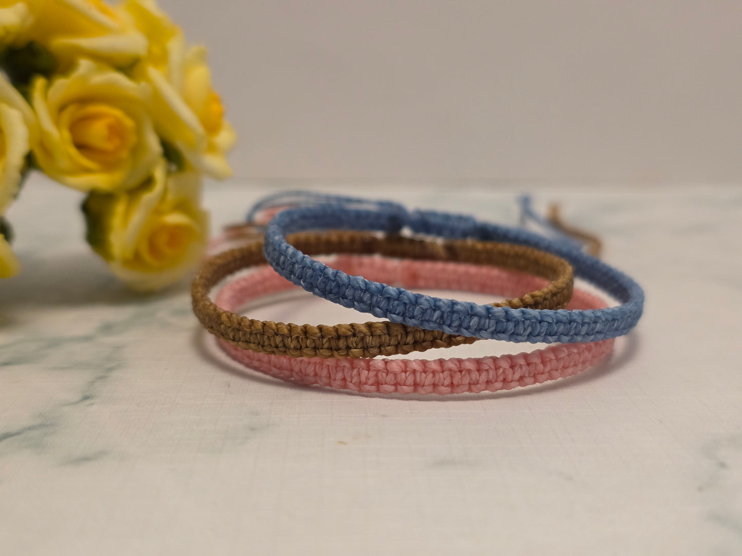 Hand Knotted Macrame Bracelet – Custom Cord Colour Adjustable Bracelet