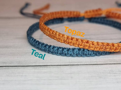 Hand Knotted Macrame Bracelet – Custom Cord Colour Adjustable Bracelet