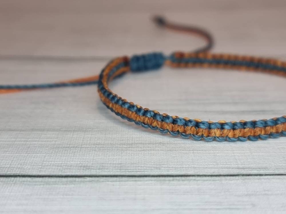 Hand Knotted Macrame Bracelet – Custom Cord Colour Adjustable Bracelet