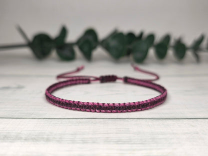 Hand Knotted Macrame Bracelet – Custom Cord Colour Adjustable Bracelet