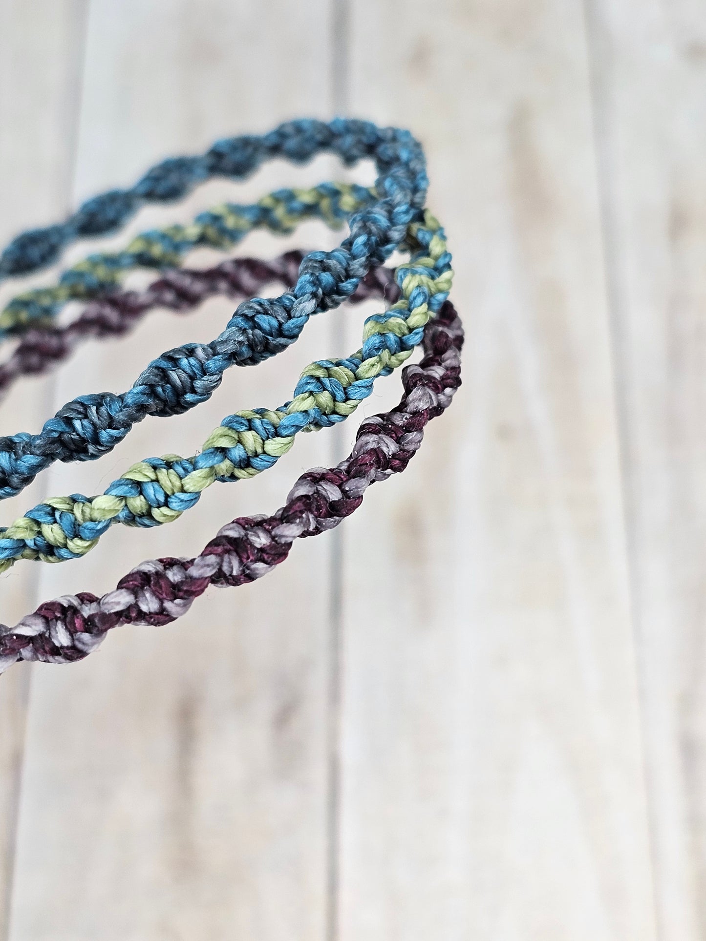 Hand Knotted Macrame Bracelet – Custom Cord Colour Adjustable Bracelet
