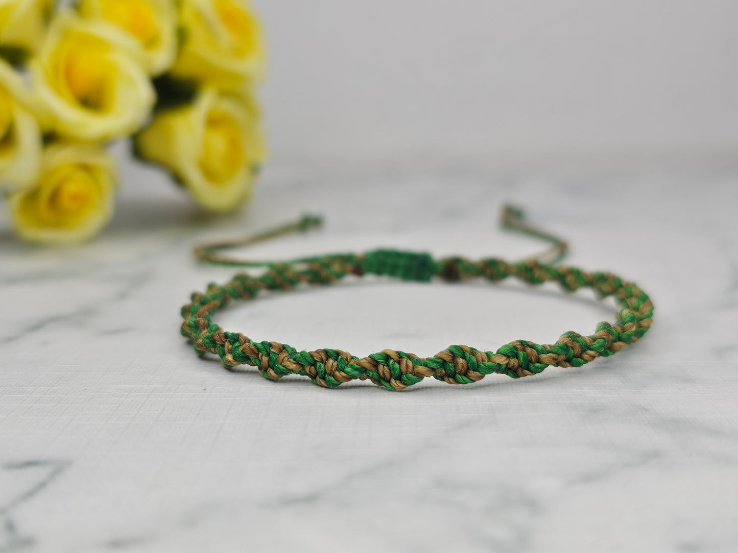 Hand Knotted Macrame Bracelet – Custom Cord Colour Adjustable Bracelet