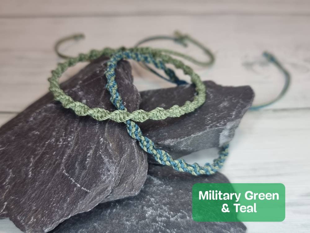 Hand Knotted Macrame Bracelet – Custom Cord Colour Adjustable Bracelet