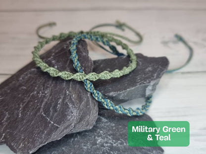 Hand Knotted Macrame Bracelet – Custom Cord Colour Adjustable Bracelet