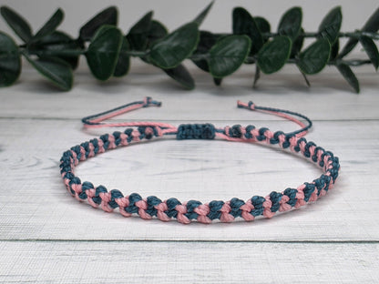 Hand Knotted Macrame Bracelet – Custom Cord Colour Adjustable Bracelet