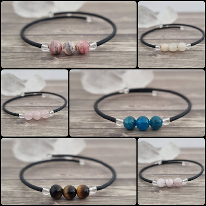 Memory Wire Crystal Bracelet - Choose Your Gemstone Wrap Bracelet
