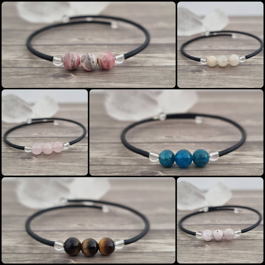Memory Wire Crystal Bracelet - Choose Your Gemstone Wrap Bracelet