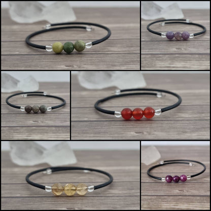 Memory Wire Crystal Bracelet - Choose Your Gemstone Wrap Bracelet